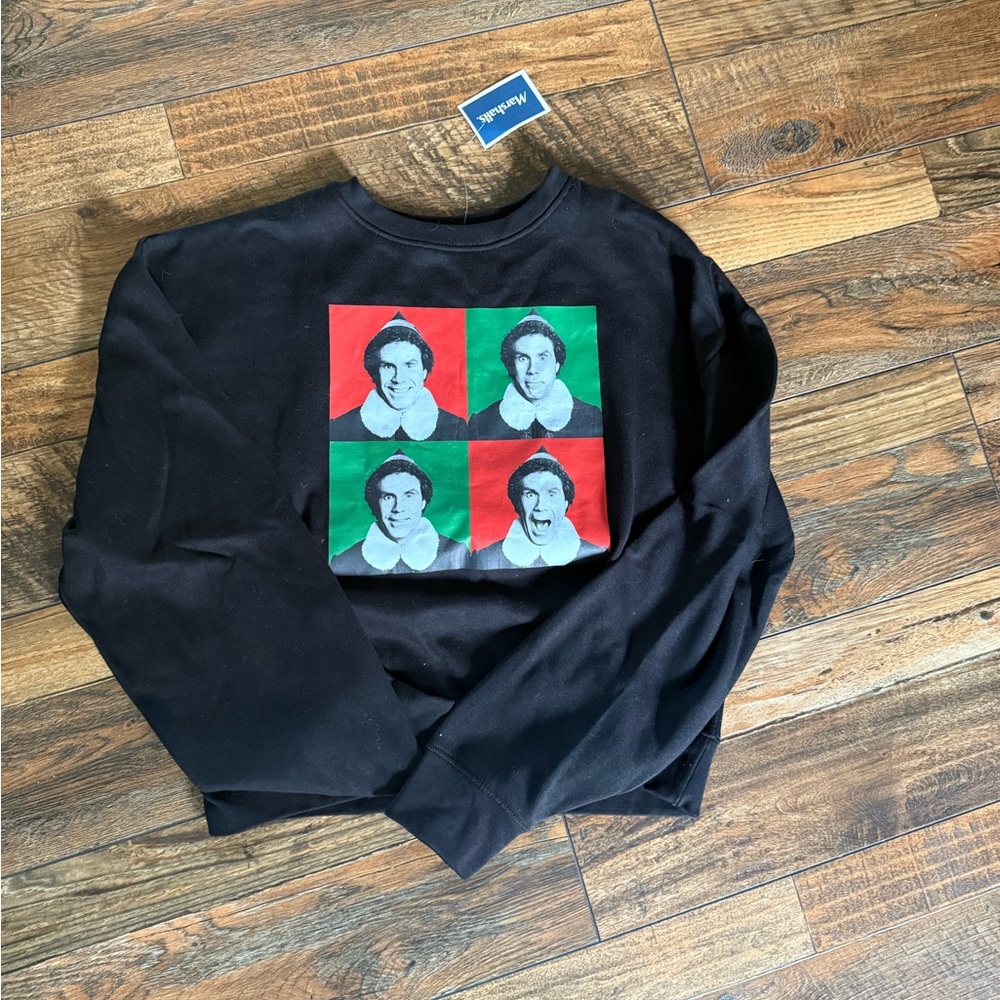 Black Graphic Men Sweater buddy the elf